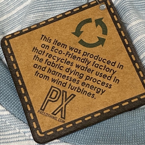 PX Clothing Indigo Striped Eco-Friendly Cotton Tee Shirt NWT Size Medium - Picture 7 of 9